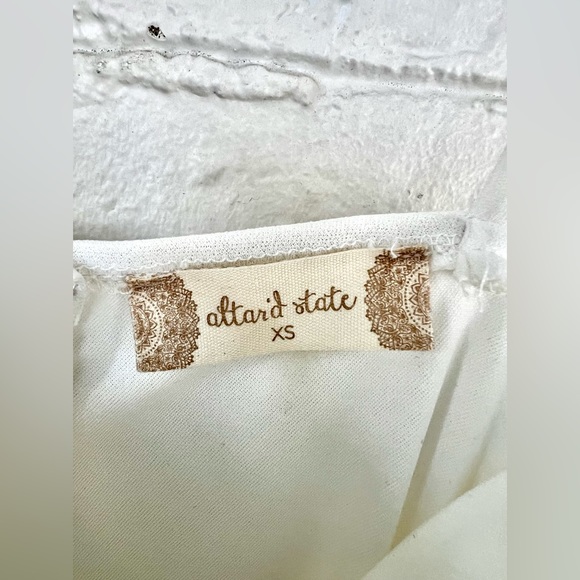 NWT, Altar'd State Dara Fitted Midi Dress with Side Cut Outs in White, Size XS - Picture 7 of 10